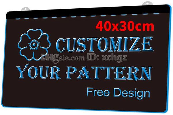

f000 40x30cm cu tomize your logo ign or pattern plaque new 3d engraving led light ign cu tomize on demand 8 color