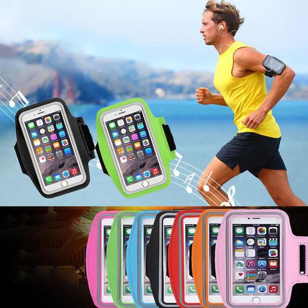 

universal cell phone sports arm bag case running fitness strap pouch pocket man, Black
