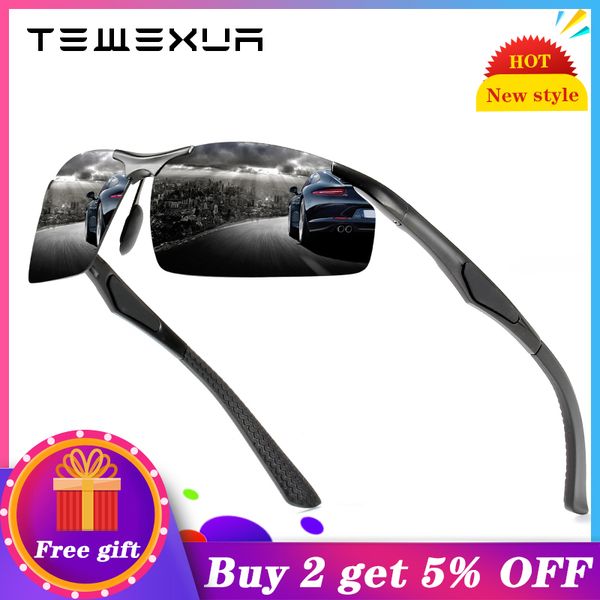 

tewexua summer new style sun glasses aluminum magnesium frame sports sunglasses men women polarized driver outdoor uv400, White;black