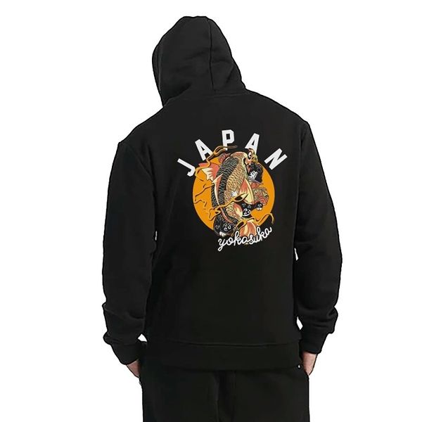 

japan mens designer hoodie winter thick fleece luxury letter hoodies letters sweartshirt lovers streetwear sweatshirts gift 3 colors s-xxl, Black