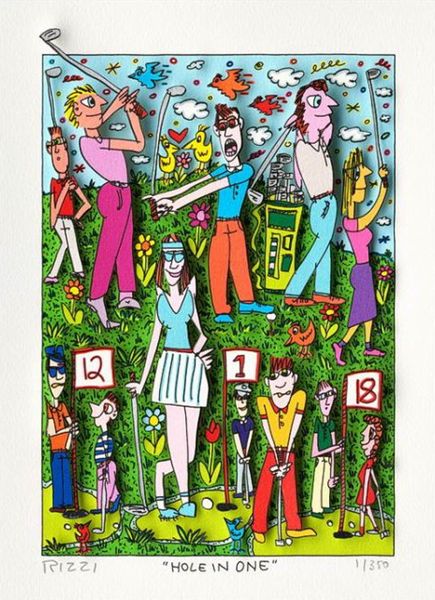 

james rizzi - hole in one home decor handpainted oil painting on canvas wall art canvas pictures 191223