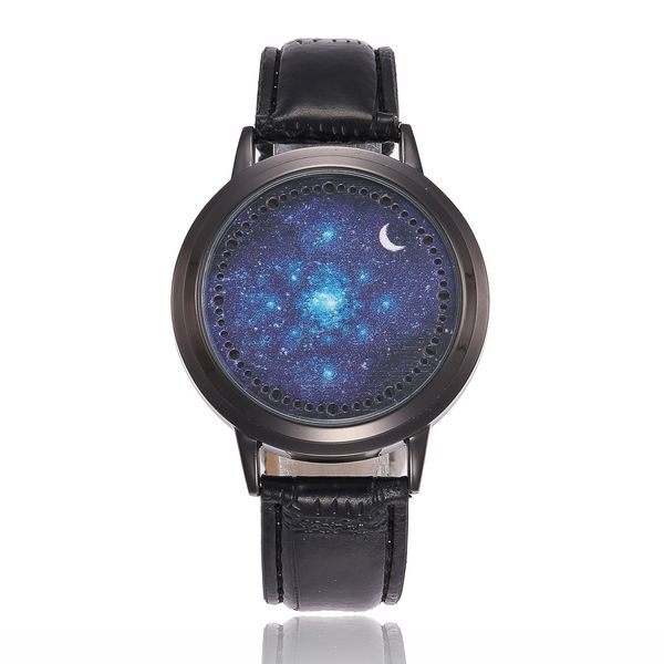 

creative personality touch screen electronic men's watch led luminous waterproof student star couple watch, Slivery;brown