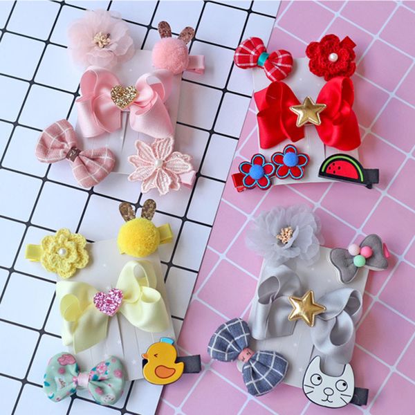 

summer 5 pieces 1 set of children's accessories hairpin baby girl headdress cute flower full hair clip