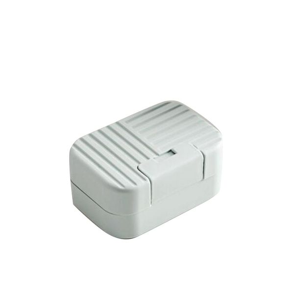 

portable plastic drain layer travel washing soap box with lid seal leak-proof dish case non-slip soap case bathroom sinks