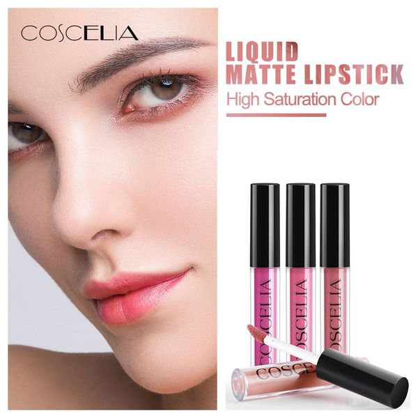 

coscelia 4 pcs/ set waterproof matte lipstick fashion moisturizer smooth lip stick long lasting lip gloss cosmetic beauty makeup