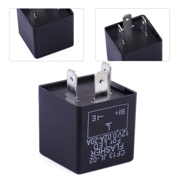 

dwcx new black 12v 3pin led electronic adjustable flasher flash relay for car motorcycle cf13 turn signal light hyper blinking