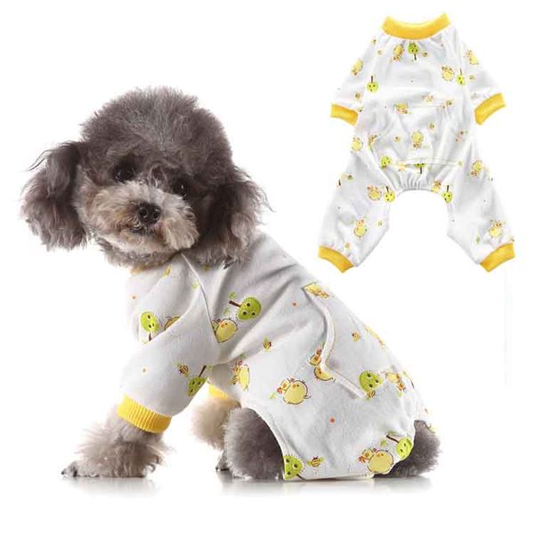 

pet dog pajamas puppy nightgown printed lovely dog clothes cotton clothes yellow