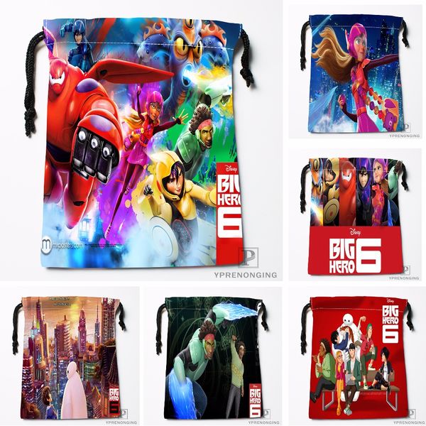 

custom big hero drawstring bags travel storage mini pouch swim hiking toy bag size 18x22cm#0412-03-04