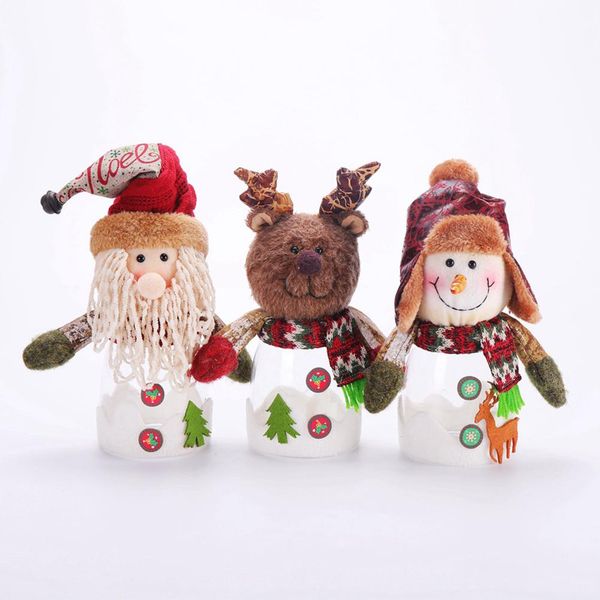 

Christmas Cute Doll Decoration Snowman Xmas Transparent Candy Jar Gift