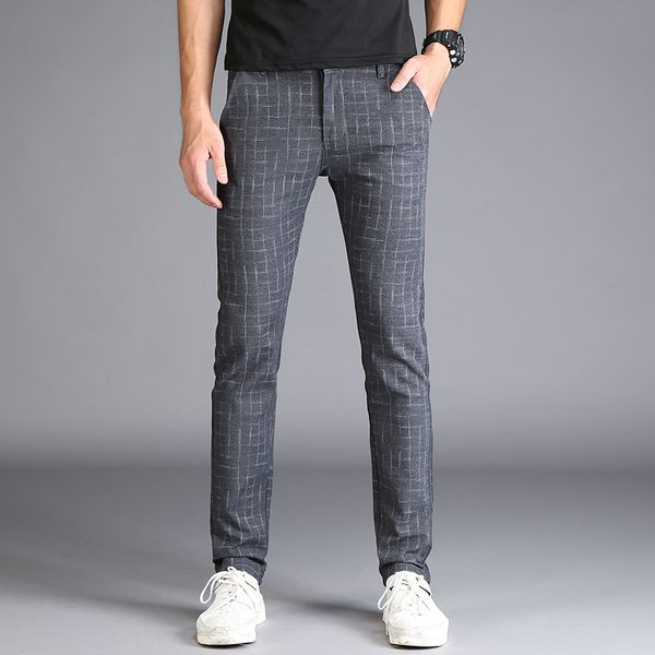 

men's pants 2021 spring summer length men casual slim fit fashion trousers male plus size 28- 36 38 cotton brand black