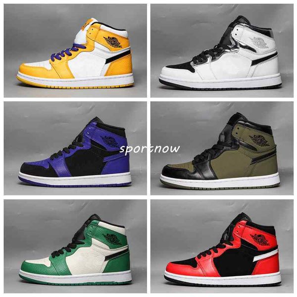 

new classic 1 chicago high og red white power blue men basketball shoes 1s i sports sneakers trainers high quality, White;red