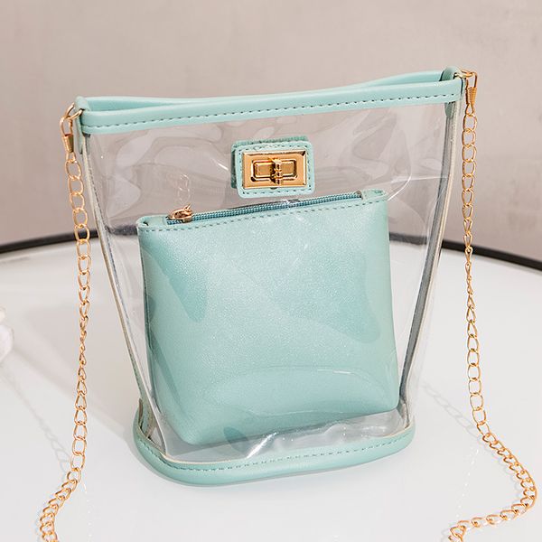 

2020 summer women's pvc transparent bag korean version shoulder bag chain