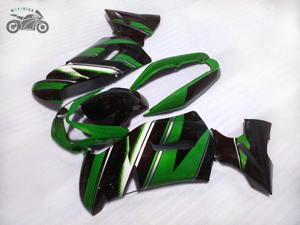 Kostenloser kundenspezifischer chinesischer Verkleidungssatz für Kawasaki Ninja 650R 2006 2007 2008 ER-6f grün schwarz Aftermarket-Verkleidungen Karosserie ER6F ER 6F 650R