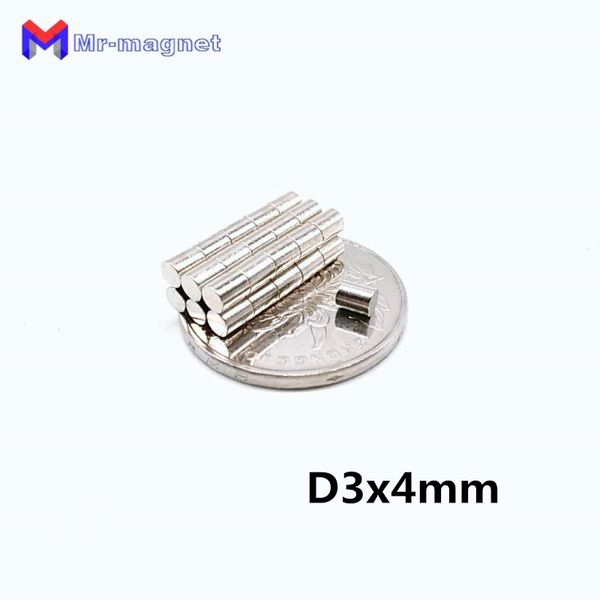 

50pcs 3x 4 mm magnet super powerful rare earth neodymium magnets d34mm 3x4 disc smart toy magnet d3x4 34 magnetic material