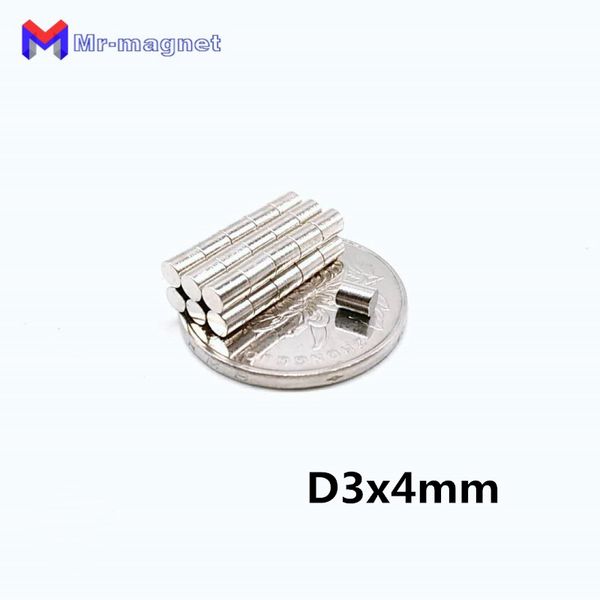 50pcs 3x4mm magnete super potente terra rara magneti al neodimio d34mm 3x4 disco giocattolo intelligente magnete d3x4 34 materiale magnetico