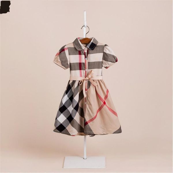 

Летние девушки хлопок платье детские дети принцесса решетки юбка кукла юбка