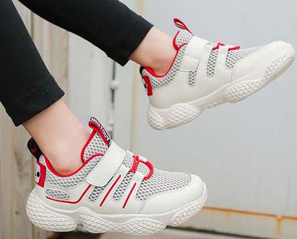 

лучшие качества классический sneaker chaussures enfants мода смарт тройные ботинки малышей платформы кожаных ботинок воздушных chaussures sh, Black;red