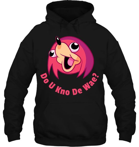 

men hoodie kawaii internet meme funny do you kno de wae men's ugandan knuckles do you know the way viral meme women streetwear, Black