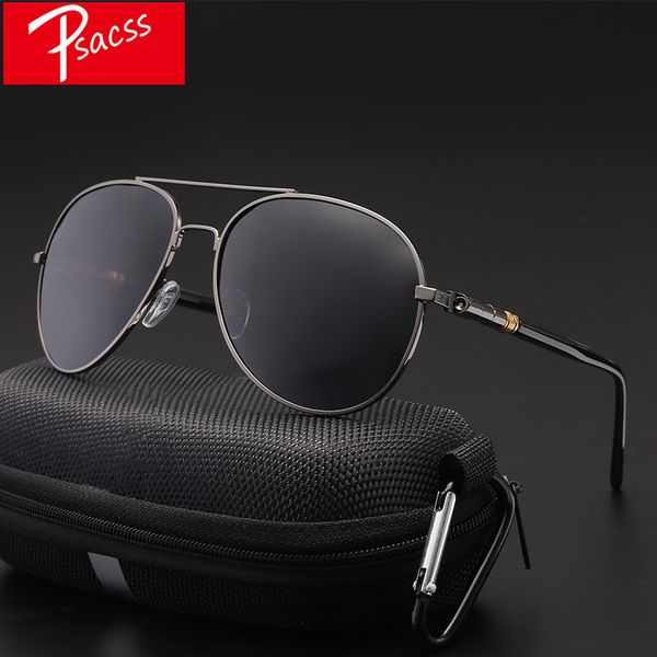 

psacss classic pilot pchromic sunglasses men driving clear polarized lens sun glasses male vintage brand sunglass oculos uv, White;black