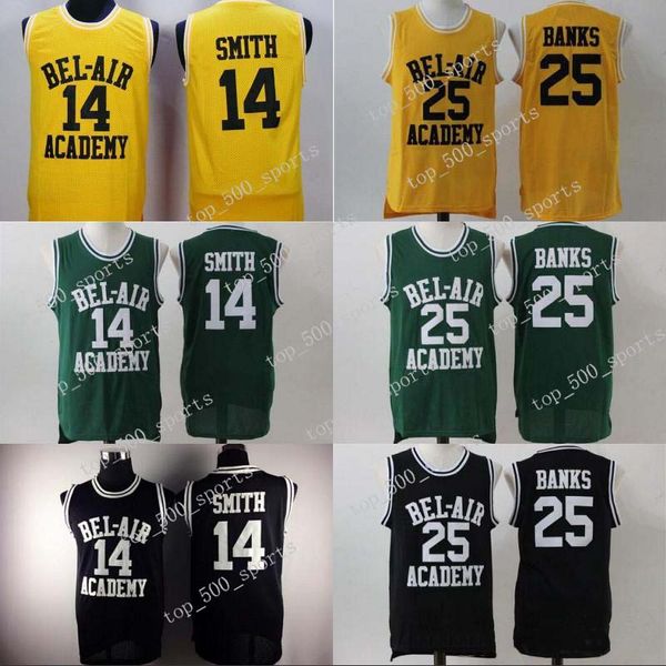 

mens bel-air academy movie jersey #14 will smith #25 carlton banks basketball jerseys yellow black green wholesale