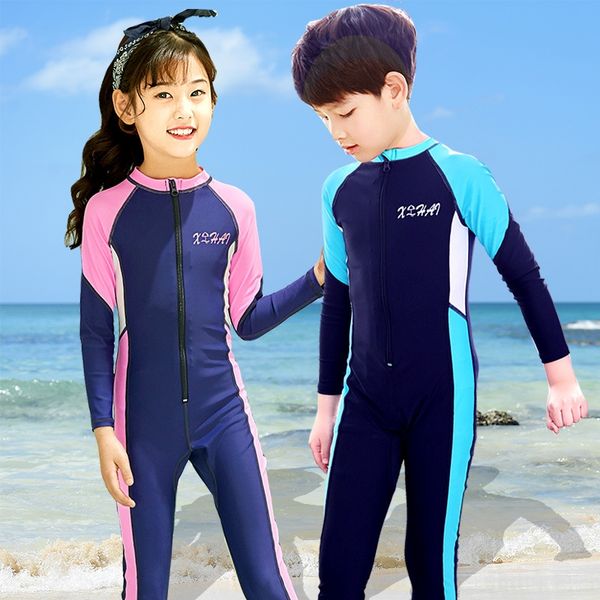 

rca8c male and diving diving female children long sleeve one-piece sunscreen swim snorkeling suit jellyfish swimsuit large size with chest, White;black