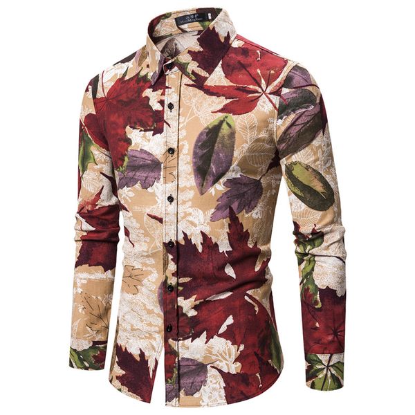 

2020 new fashion casual men shirt long sleeve europe style slim fit shirt men cotton floral shirts mens clothes, White;black
