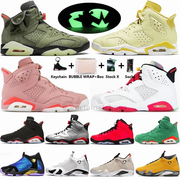 

new floral aleali may hare travis scotts green 6 6s mens basketball shoes black infrared cat 14s db doernbecher black toe sports sneakers