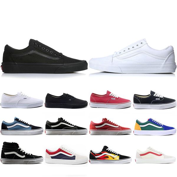 

van designer shoes old skool fear of god off the wall men women canvas sneakers triple black white fashion skate casual shoes, White;red