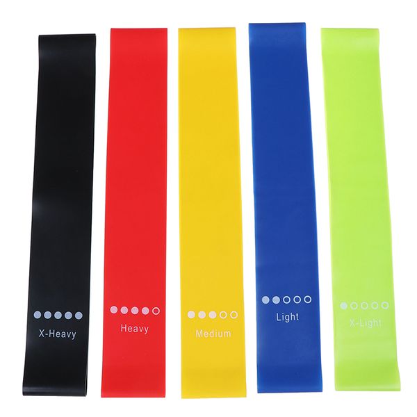 

yoga resistance rubber bands indoor outdoor fitness equipment 0.35mm-1.1mm pilates sport training workout elastic bands 5 colors