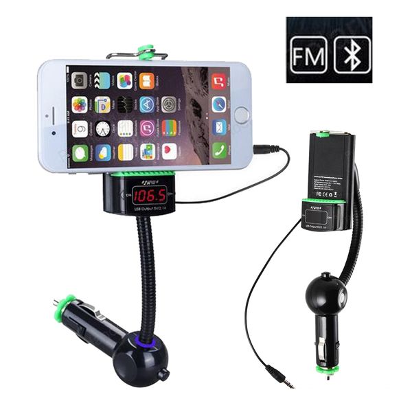 

multi-function bluetooth car kit mobile phone clip fm transmitter phone holder audio music receiver adapter handsfree