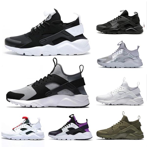 

2019 mens running shoes triple black white red silver huaraches men trainers women sports sneakers 36-45