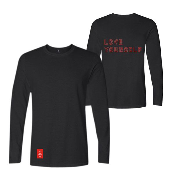 

shirt juvenile bulletproof bts group love yourself easy large code male female style long sleeves a kind of t shirts, Gray;blue