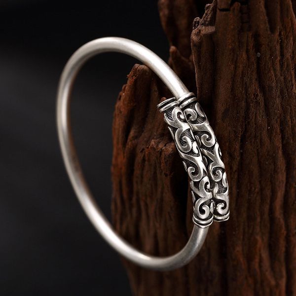 

золотой дубина пара mens браслет и женщин-s999 fine silver волшебное spell relief fine silver браслет ювелирных изделий, Black