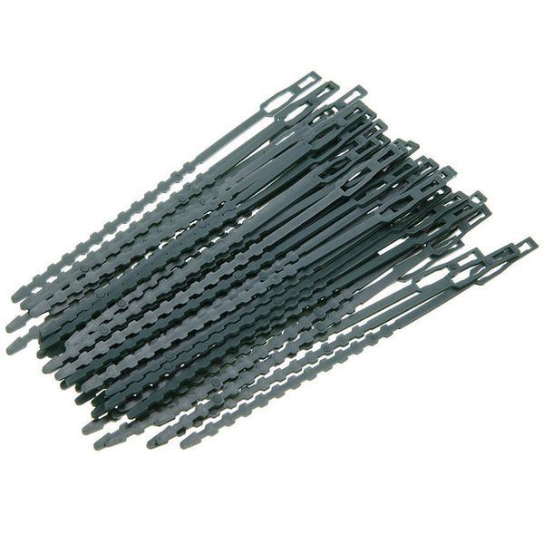 

50pc green gardening vine climbing plants cable tie adjustable plastic plant lines bonsai flower cucumber grape rattan supports