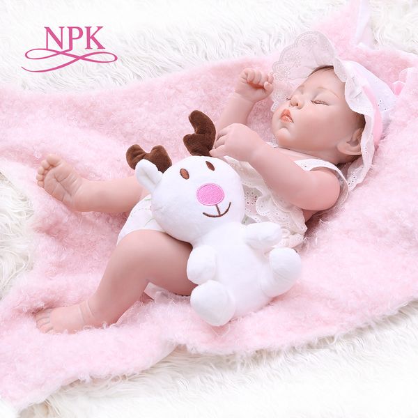 

new npk 48cm premie newborn bebe realistic reborn soft full body slicone lifelike pinky sleeping baby anatomically correct