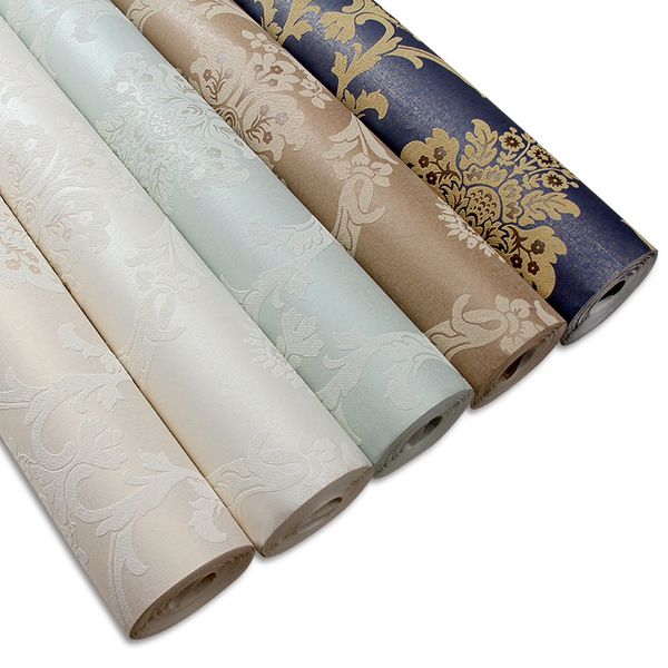 

high-grade 3d damascus non-woven fiber wallpaper living room bedroom l tv background wallpaper european style wholesale best