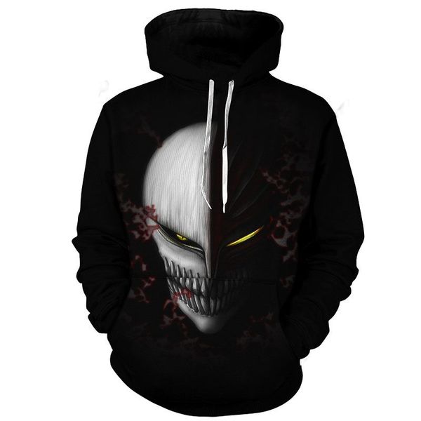 

yffushi 2019 cool 3d hoodies men print bleach hoodies male hooded anime ichigo men streetwear jacket plus size, Black;brown