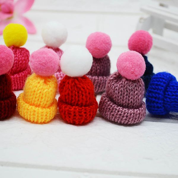 

20pcs mix color mini knitting hats doll hats decor home decoration finger