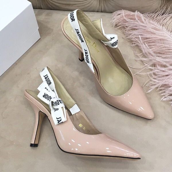 

2019 new high heel women andal pointed patent leather bow leather out ole de ign women hoe fa hion ca ual hoe party qz