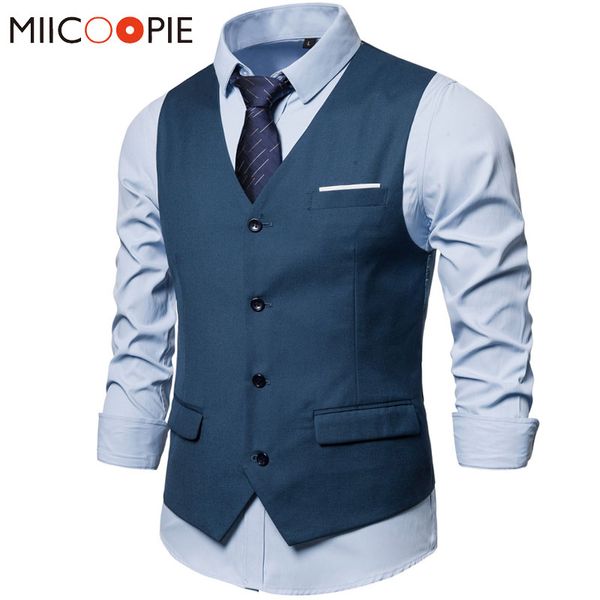 

9 color mens vest casual 2020 formal social business gilet steampunk costume homme mariage waist coat for men suit vest s-6xl, Black;white