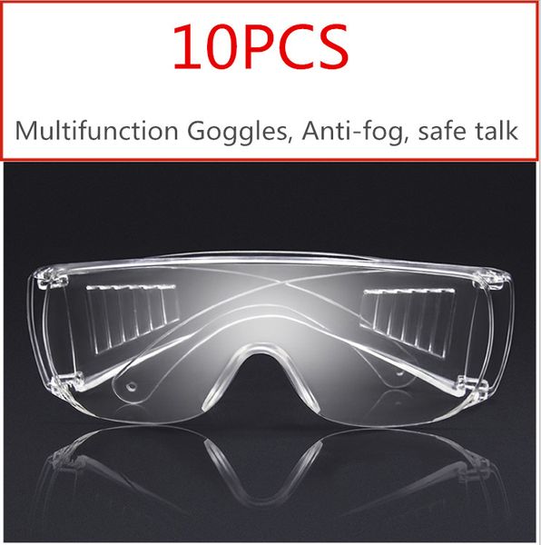 

10pcs protection glass goggles breathable protective products glasses blinkers anti fog protective glasses household protective products, Blue;white