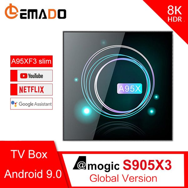 

LEMADO A95XF3 TV Box андроид 9.0 4GB 64GB Amogic S905X3 Quad-Core 2,4 / 5 ГГц Поддержка Wi-Fi 4K 8K USB 3.0 YouTube Android TV Box