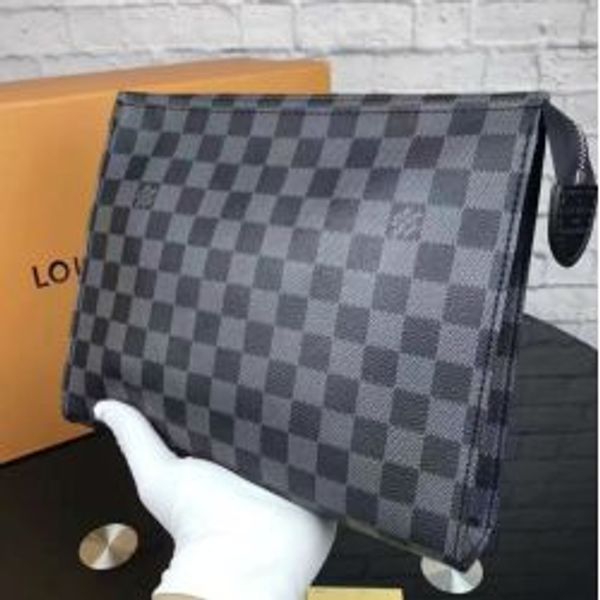 

Women's Men's Travel Toiletry Pouch 26 cm Protection Makeup Clutch Women Genuine Leather Waterproof Cosmetic Bags For Women + Dust Bag L475