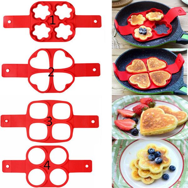 

silicone fried egg ring maker non stick pancake maker cooking tool 4 style kitchen bakeware baking moulds