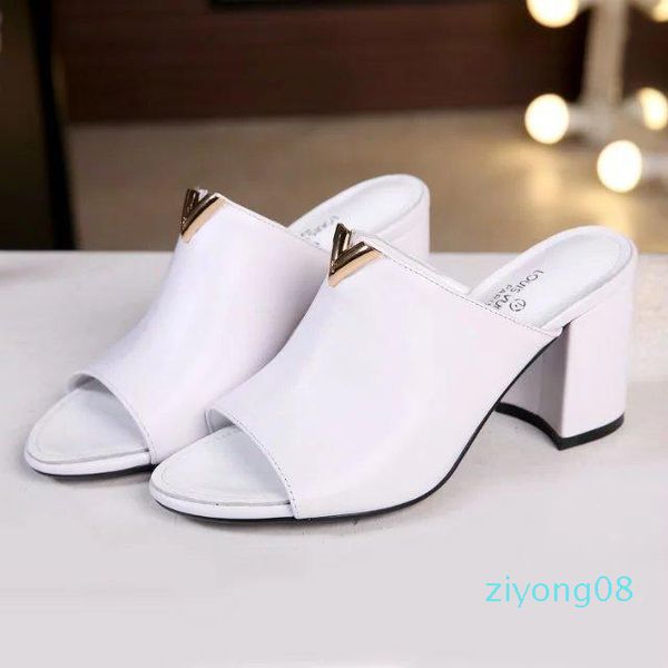 

2019 original imported calfskin sheep slippers 7cm women casual handmade walking tennis sandals slippers mules slides thongs z08, Black