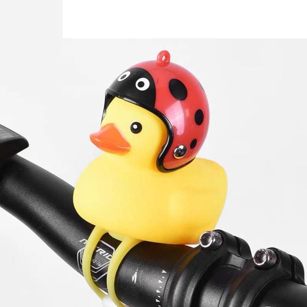 

1pcs cartoon yellow silica gel little duck shape bicycle bells shining mountain bike handlebar duck head light accessories new