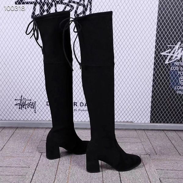 2019 Fashion Stretch Boots Casual Ladies High Heeled Elastic Socks Boots Over The Knee Boots Breathable Elastic Ladies Plus Velvet Winter Boot From