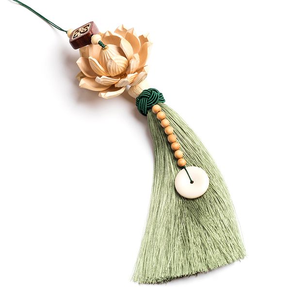 

high-quality peach wood interior rearview mirror decorative pendant