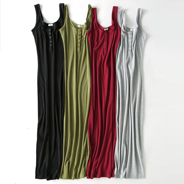 

womens dresses women designer clothes women summer dress 2019 cotton sleeveless buttons dress vestido base black midi, Black;gray