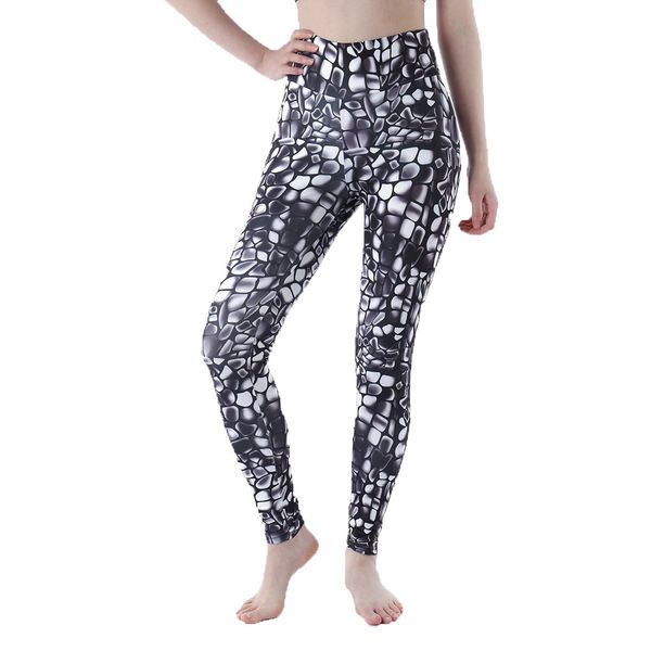 

ishowtienda leggings sports women fitness high waist yoga pants women's quick-drying tight stretch fitness printed yoga pants, White;red